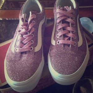 Pair of vans off the wall glitter